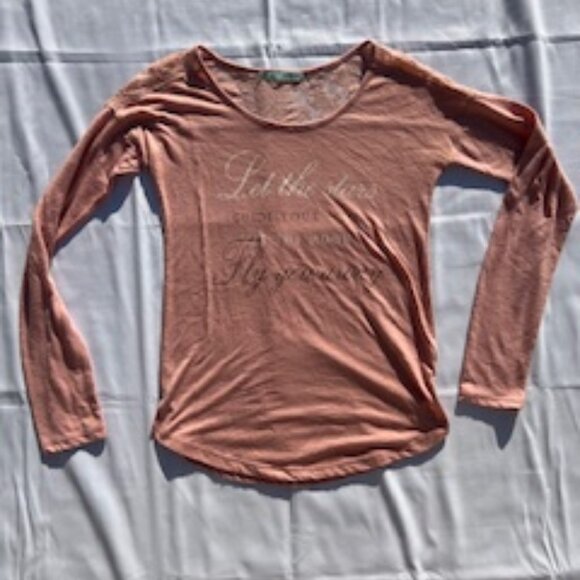 Maurices Pink Size Small Womans Long Sleeved Top With Saying - Picture 1 of 3